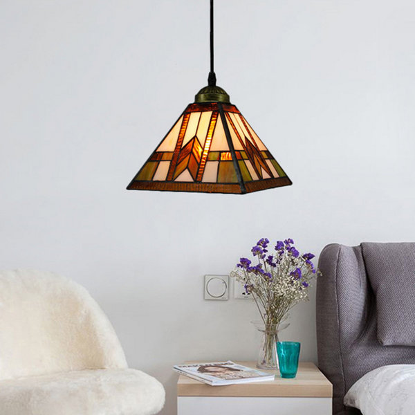 Union Rustic Stained Glass Geometric Hanging Light Wayfair